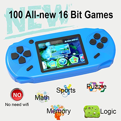 Beijue 16 Bit Handheld Games For Kids Adults 3.0'' Large Screen Preloaded 100 Hd Classic Retro Video Games Usb Rechargeable Seniors Electronic Game Player Birthday Xmas Present (Blue) #TOP1