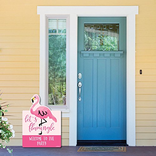 Pink Flamingo - Party Decorations - Tropical Summer Welcome Yard Sign #TOP3
