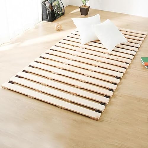 Generic Japanese Style Solid Wood Bed Support Slats for Tatami Bedroom Furniture Single Double Queen King Bed Frame (135x200cm), Natural Finish, TTB06