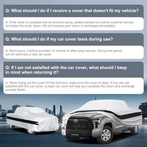 Image of 10 Layers Truck Cover Waterproof All Weather Custom Fit Toyota Tundra(2021-2026) Double Cab /CrewMax Cab Short Bed, Outdoor Full Exterior Pickup Car Cover Sun Rain Snow Ice Protection. Sliver