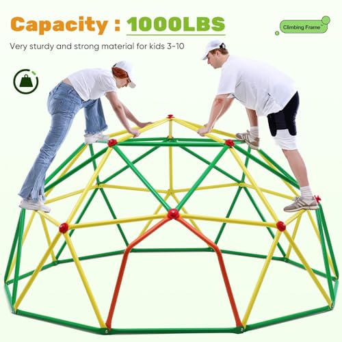 Image of Zupapa 10FT Climbing Dome, Outdoor Wide Door Dome Climber for Kids, Easy Assembly Playground Jungle Gym Backyard Play Equipment, Monkey Bars for Backyard