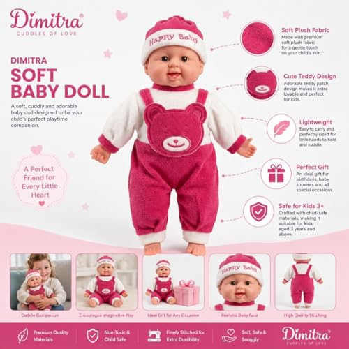 Image of Dimitra 43cm Cute Baby Boy Musical Talking Doll Multicolor | Soft Plush Toy with Touch Sensor | Singing Interactive Baby Doll for Kids Boys & Girls (Cloth Colour as per Stock)