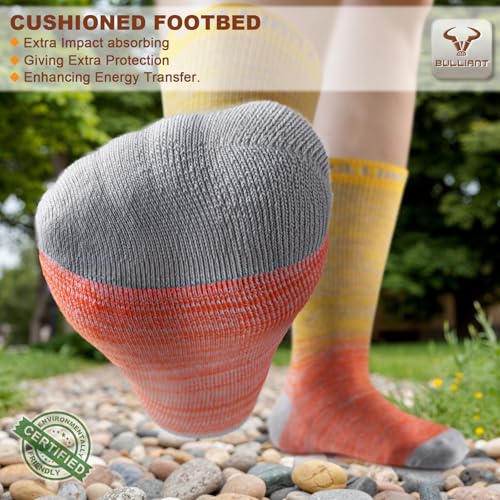 Image of BULLIANT Men 6-Pack Athletic Compression Crew Socks for Running Gym Sports