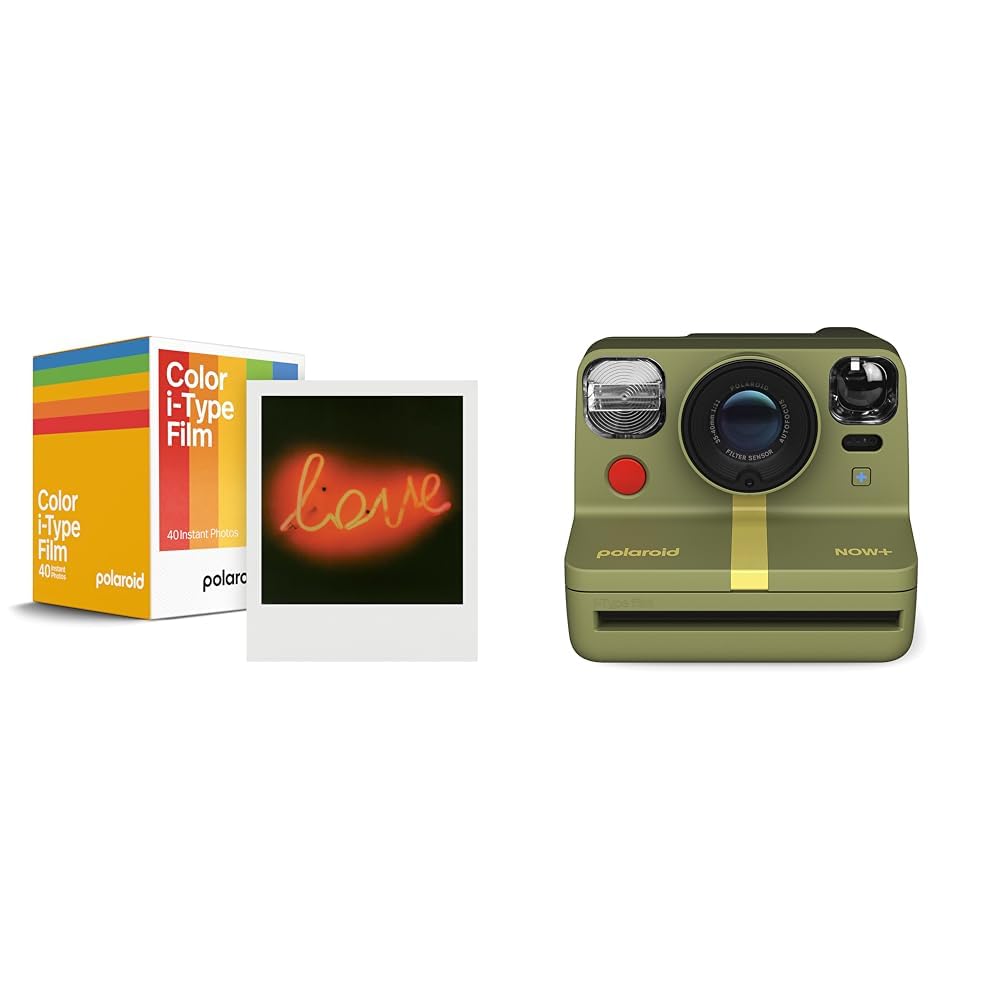 Polaroid Now+ Gen 2 Fotocamera Istantanea - Verde Bosco & Pellicola Istantanea Colore per i-Type - Confezione 40 Pellicole - 6010