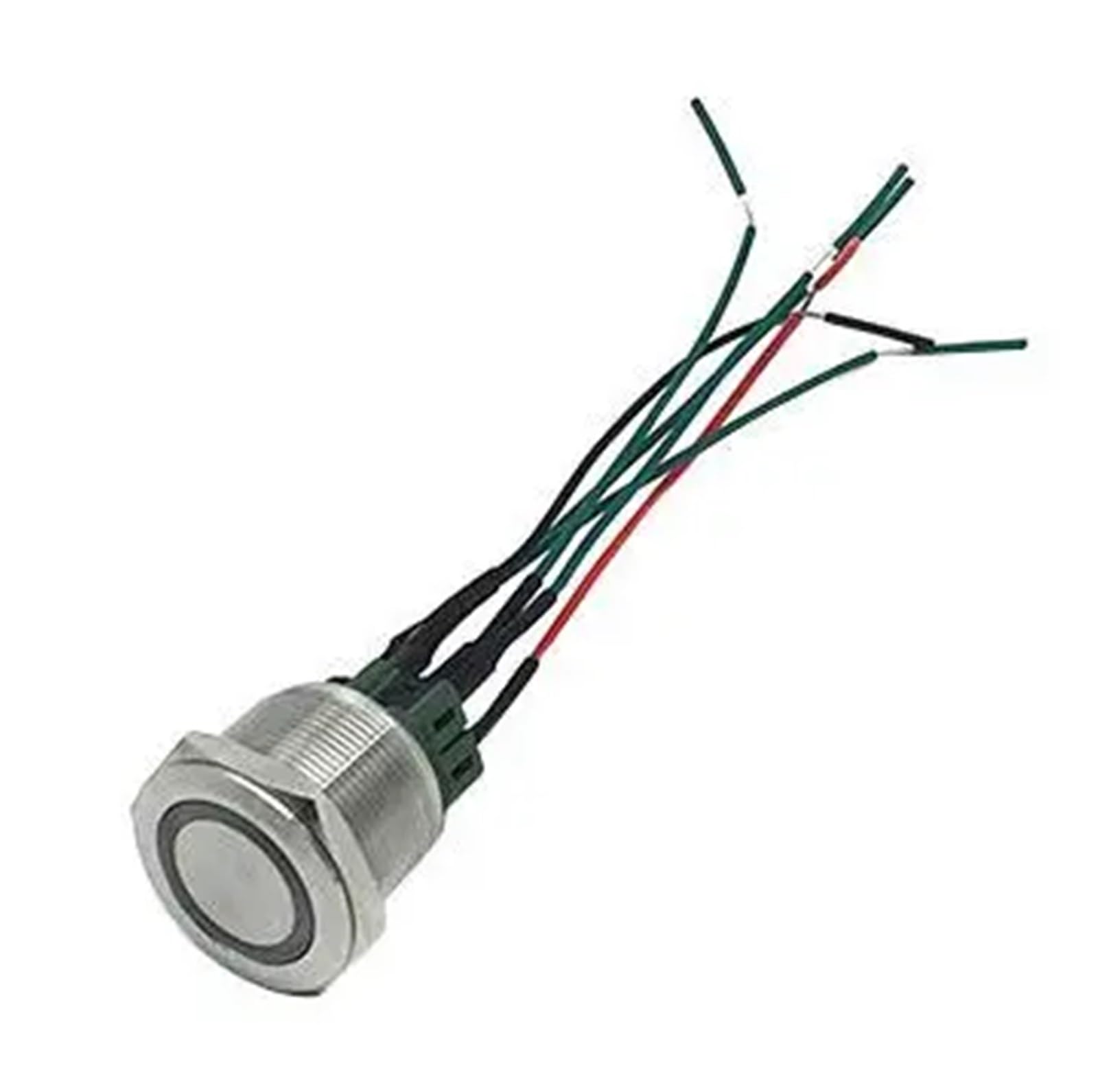50 sztuk 25 mm czerwony pierścień LED, metalowy włącznik przyciskowy, wodoszczelny, 6 V, 12 V, 24 V, 110 V, 220 V, spawanie z kablem 100 cm (żółte, self locking 1NO1NC_LED Voltage 12V)