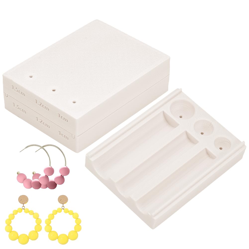 UNICRAFTALE Polymer Clay Bead Roller Tools in Three Sizes Polymer Beads Maker Round Clay Jewelry Making Tools Antique White Bead Molds for Clay DIY Earrings 8x6x2.55cm