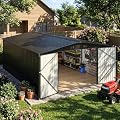 MNLR 10x14 FT Large Metal Storage Shed, Waterproof Outdoor Tool Shed with Lockable Double Hinged Door, Reinforced Frame Structure, Sloped Roof & Vents for Lawn Mower, Bikes & Patio Gear
