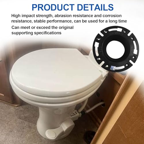 Image of Toilet Socketed Floor Flange Replacement for Dometic 385345892 3 inch Use for RV Toilets and Home Toilets,Toilet Flange Repair Kit - Black