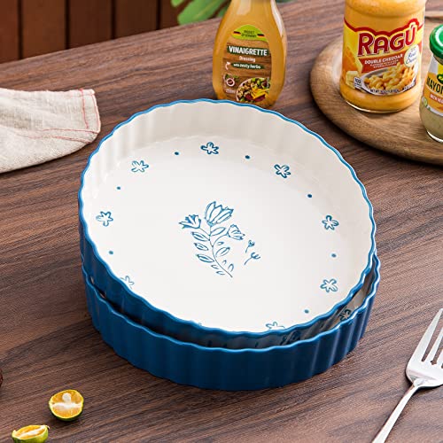 Wisenvoy Pie Pan Tart Pan Quiche Ceramic Pie Dish Pie Plate Tart Pans 9 inch Deep Dish Pie Pan Quiche Pan - Image 4