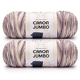 Caron Jumbo Gravel Yarn - 2 Pack of 340g/12 oz - 100% Acrylic - #4 Worsted (Medium) - 595 Yards - Knitting/Crochet