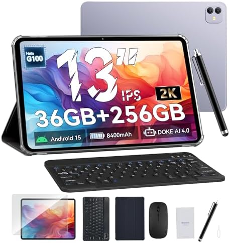 （17:30時点） 【G100搭載 13インチ タブレット FHD 大画面】Blackview LINK8 android15 タブレットPC 90Hz 2K画面 36GB+256GB 8400mAh 18W充電器付き 13MP/16MP GPS GMS+5G WiFi BT5.0 Widevine L1対応 キーボード/マウス/タッチペン/保護ケース/保護フィルム付き 三年保証 (パープル)