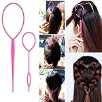 8Pcs Hair Brushes Set with 4Pcs Topsy Hair Tail Tools 1Pcs Bristle Teasing Hair Brush 1Pcs Edge Control Brush 2Pcs Metal Pin Rat Tail Combs for Woman Girl Styling,Edge&Back Brushing Pink - Image 2