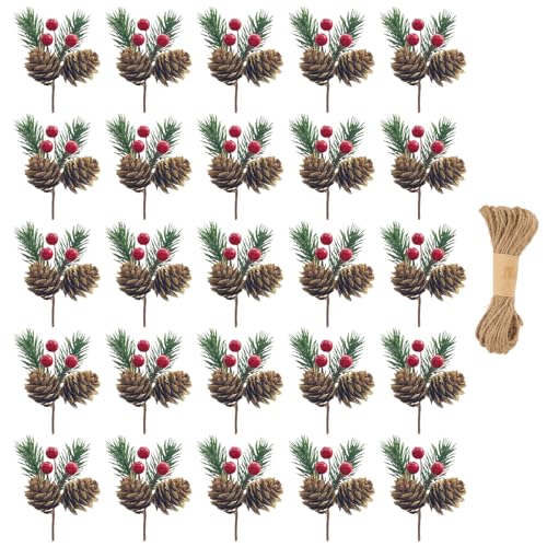 26 Tannenzweige Künstlich Wie Echt, Weihnachten Deko Set Mit 20M...