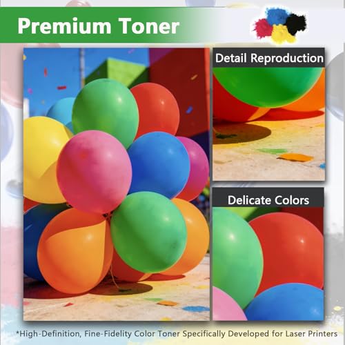 210A Toner Cartridges 4-Pack (with Chip) Replacement for HP 210A 210X, Compatible with HP Color LaserJet Pro MFP 4301fdw 4301dw 4301fdn 4201dw 4201dn Printer Cartridge, High Yield W2100A (BK/C/M/Y) — view 4