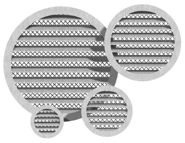 Whisper - Rundes Lüftungsgitter Aluminium Ø 315 mm - Grobmaschiger Edelstahl-Draht - Hohe Durchlässigkeit - Fassadengitter