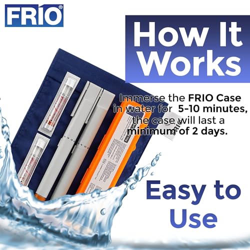 frio large cooling wallet - insulin cooler for 45 hours of stress free on the go cooler bag - no ice no stress blue