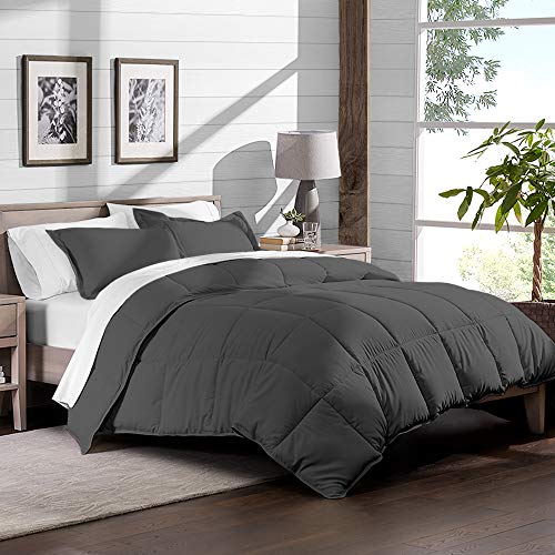 Image of TwinXL.com Charcoal Twin Extra Long Down Alternative Comforter Set by Ivy Union