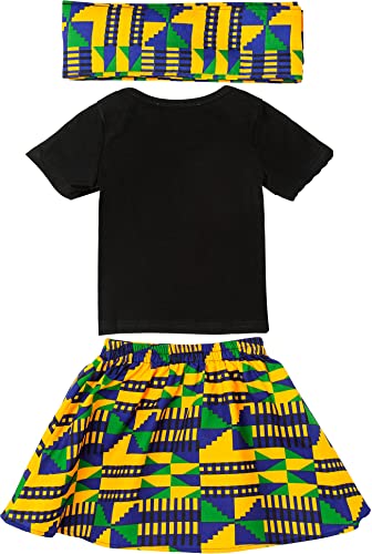 SHENBOLEN Baby Girl African Print Clothing Ankara Skirt Top Set2