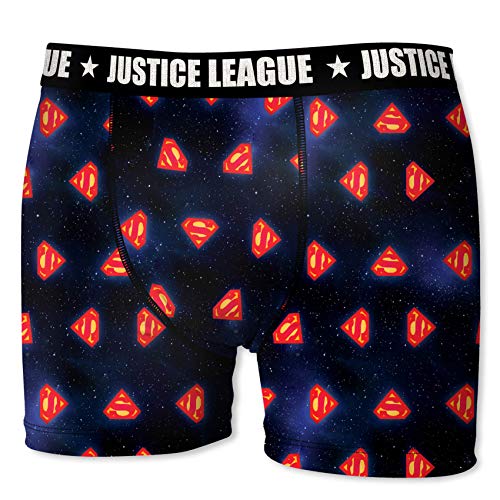 JUSTICE LEAGUE DC Comics Herren Boxershorts Gerechtigkeitsliga - 7 TOP Batman/Superman Design's in S/M/L/XL/XXL (S/4/46, Superman Sign)