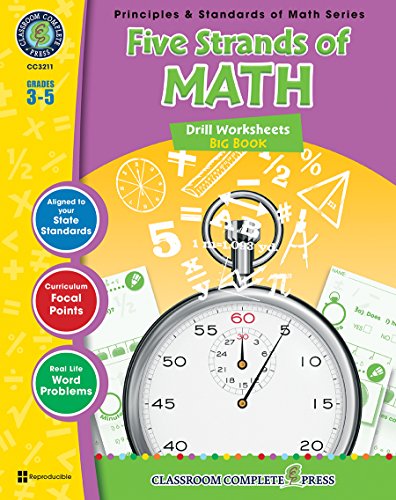 Five Strands of Math - Drills Big Book Gr. 3-5 - Classroom Complete Press (Principles & Standards of Math Series - Drills Grades 3-5)