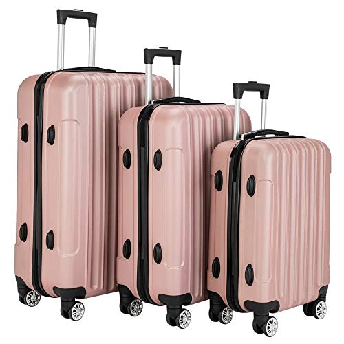 3-in-1 Multifunctional Large Capacity Traveling Storage Suitcase Luggage Set Rose Gold2