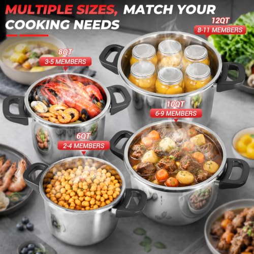 Image of [3-IN-1] Pressure Cooker 12 Quart, 18 /8 Stainless Steel Pressure Canner