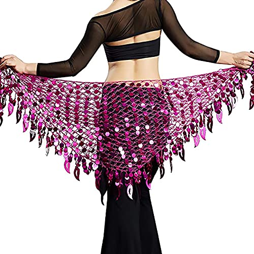 Vritraz Women's Chiffon Belly Dance Hip Scarf Waistband Belt Mixe...