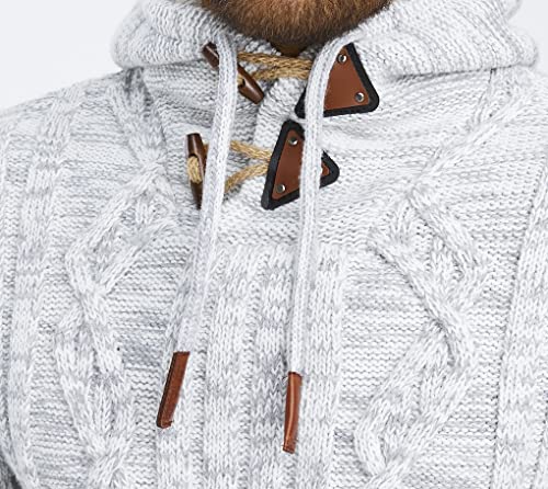 Leif Nelson Slim Pullover Sweaters for Men with Hoodie - Men's Knitted Sweater4