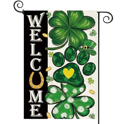 Drapeau de jardin vert porte-bonheur pour animer votre extérieur à la Saint-Patrick