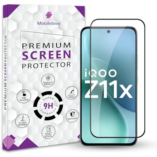 Image of Premium Tempered Glass Screen Protector Guard For iQOO Z11x 5G (6.72 Inch, Pack of 1) | Edge to Edge Coverage With Easy to installation kit