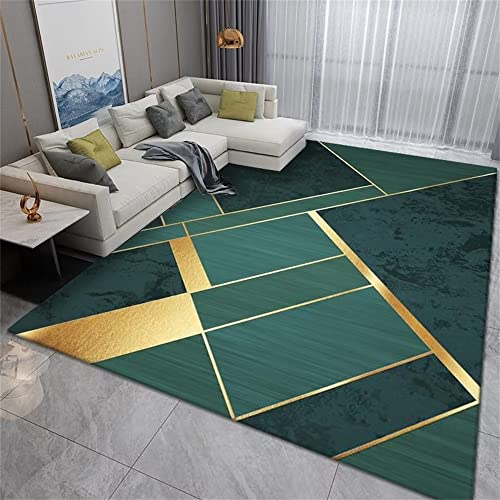RUGMRZ Teppich Kuschelig Kinderteppich Jungen Grünes geometrisches Design moderner Stil Wohnzimmer...