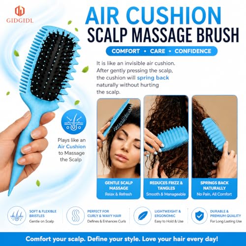 Image of (PACK OF 1) Curl Defining Brush, Curl Hair Brush, Curl Define Styling Brush, for Combing and Shaping Men's and Women's Curls to Reduce Pulling