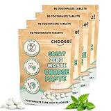 Choose! Pastillas para cepillos de dientes – Family Box 360 pastillas | Pastillas de pasta de dientes natural 12 semanas de existencia | Cepillarse los dientes sin plástico,vegano y respetuoso con el