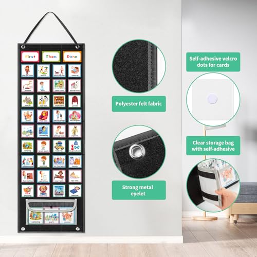 REGELETO X-Large Visual Schedule Chart for Kids Chore with 92 Pieces Behavior Cards, Visual Behavioral Routine Chart for Toddlers, Daily Schedule Board Learning Planners for Home School (X-Large) - Image 7