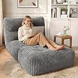 Homkdom Bean Bag Chair,Giant Bean Bag Chairs for Adults 31.49' H with Foldable Ottoman,Big Lounge...