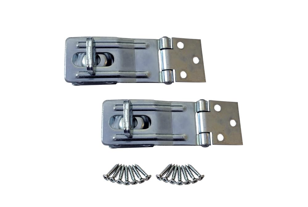 QCAA HASP and Swivel Staple, 3-1/2", Steel, Zinc Plated, 2 Pack, Made in Taiwan