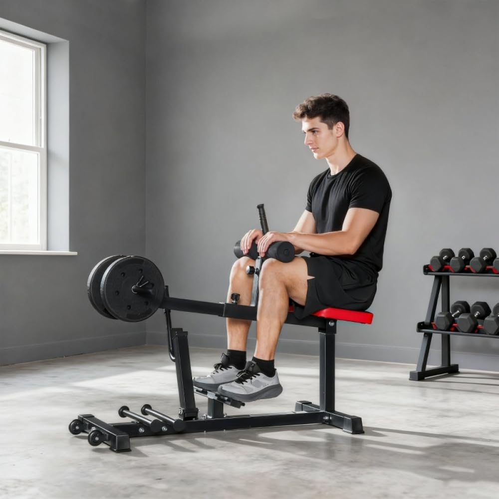 Maszyna do podnoszenia łydek ze stali z kółkami do treningu nóg, do domu, ćwiczeń fitness i treningu siłowego
