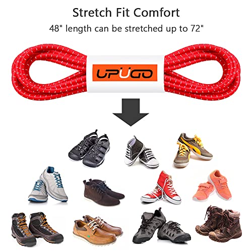 Image of UpUGo Elastic Shoe Laces, No Tie Shoe Laces Tieless for Kids, Adults, Elderly, One Size Fit All
