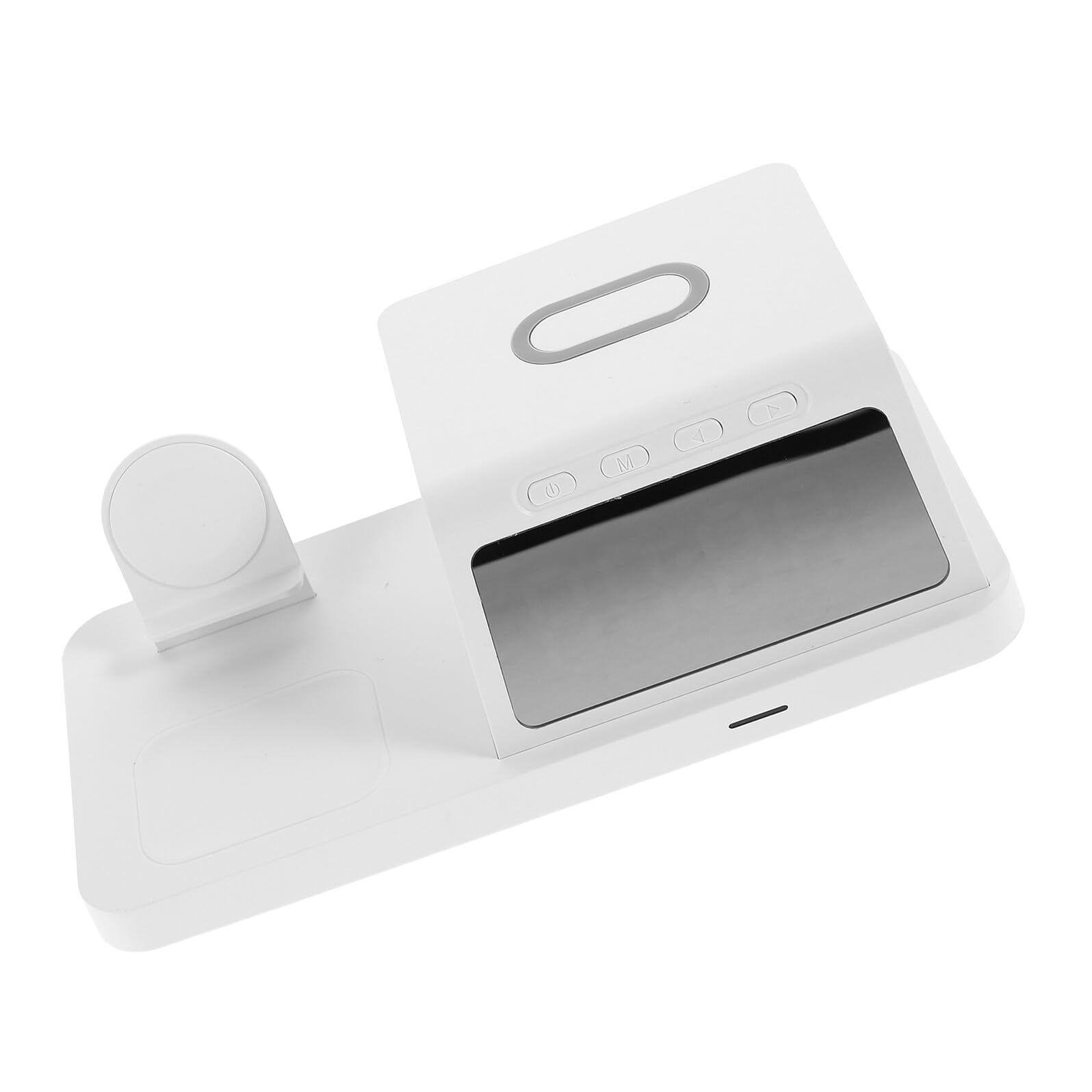 Cargador Inalámbrico con Luz Nocturna y Reloj Estación de Carga Rápida para Múltiples Dispositivos Base Portátil para Escritorio y Viaje