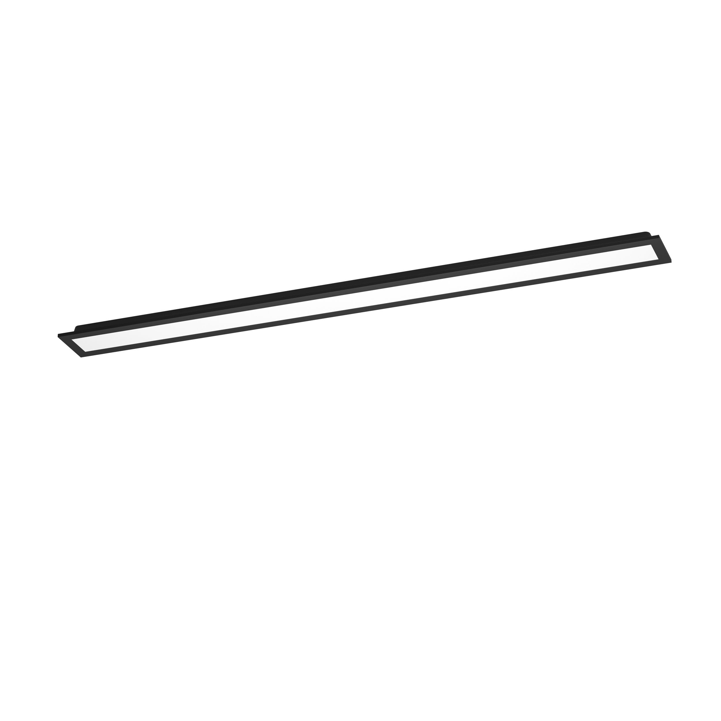 Eglo Plafonnier LED Moradillo, lampe de plafond avec dip switch, panneau | plat en métal et plastique noir et blanc, éclairage blanc chaud, blanc neutre, blanc froid, luminaire 15 x 120 cm