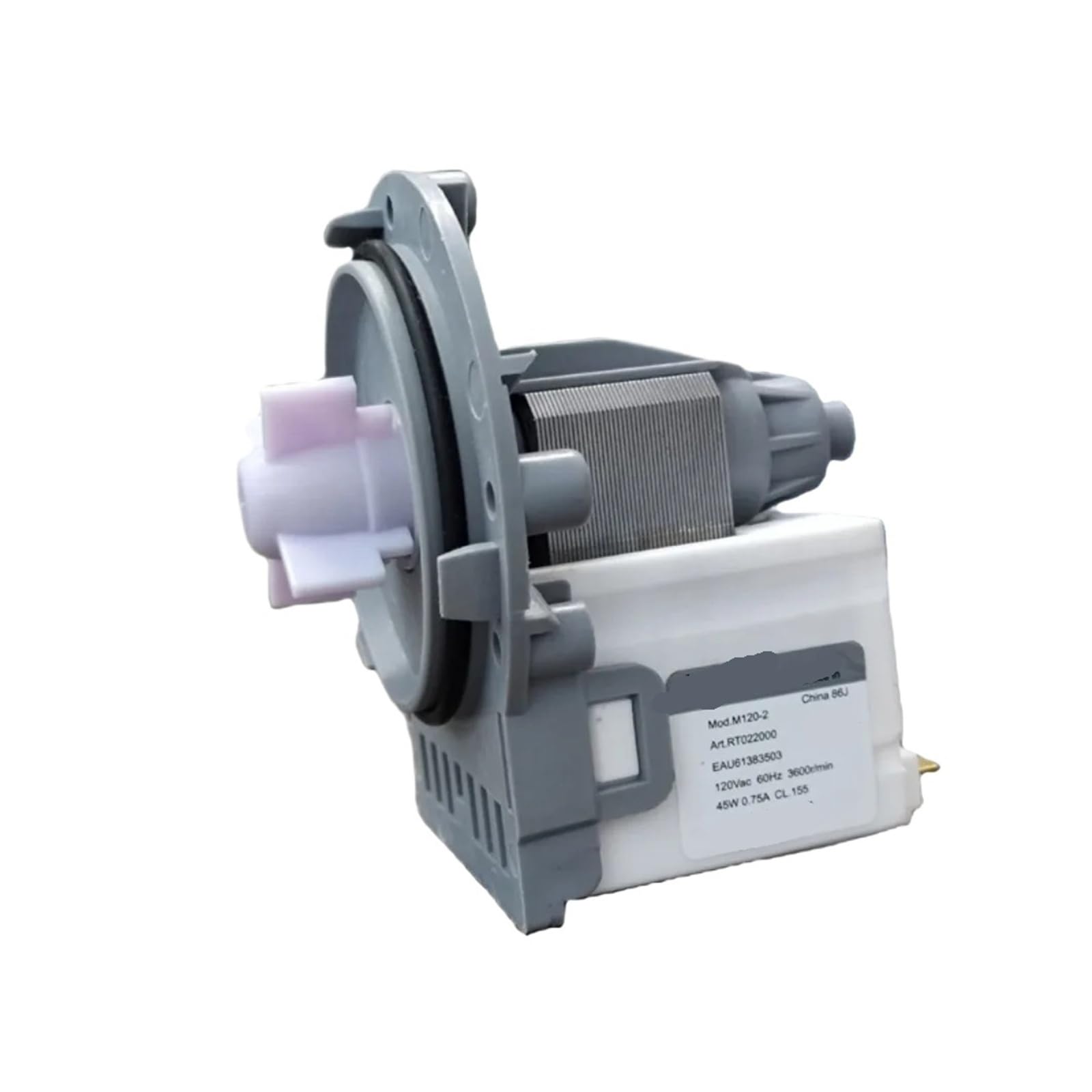 Washing Machine Drain Pump Motor, EAU61383503 120Vac 60Hz 45W M120-2
