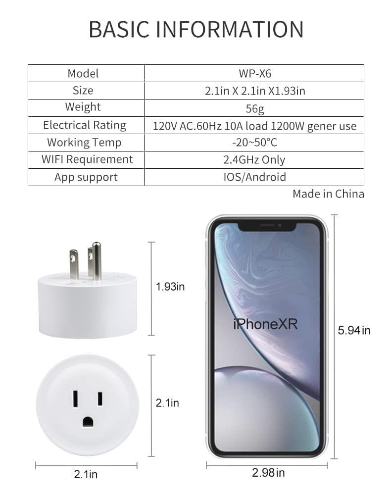 Bіg Sаlе Mini Smart Plug,Wonplug WiFi Outlets Compatible with Alexa and Google Home,WiFi Plugs with Voice APP Remote Control Timer Device Sharing USA Smart Outlets for 2.4G WiFi Only, 2 Pack