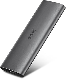 SSK 256 GB tragbare Externe SSD, bis zu 550 MB/s Ultra Speed USB 3.2 Gen2 externes Solid-State-Laufwerk USB-C Mini Externe...