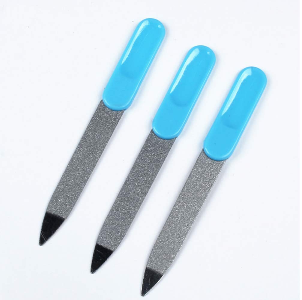 Cafurty Nail Tools - 5pcs Metal Double Sided Nail File Stainless Steel Manicure Pedicure Tools Files - Metal Nail File Men Filer for Toenails Stainless Steel Fingernail Files