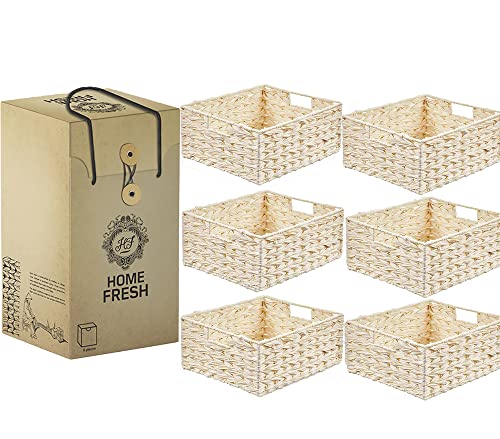 Home Fresh 6 Pack Baskets For Pantry Storage Kitchen Baskets For Storage Pantry Baskets For Storage Pantry Baskets Organization And Storage Wicker Baskets 13X12X6 Ich.white #TOP5