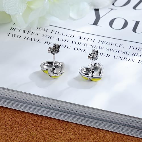 925 Sterling Silver Heart Softball Volleyball Earrings Stud Hypoallergenic Softball Mom Jewelry Gifts for Women Player Lover4