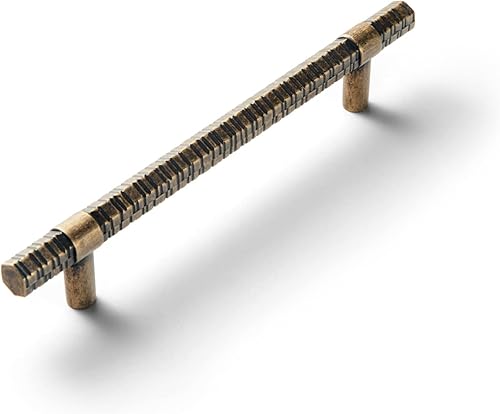 Goo-Ki Tiradores de gabinete con barra en T de latón antiguo, manijas de gabinete de aleación de zinc de lujo asequibles con centro de agujero