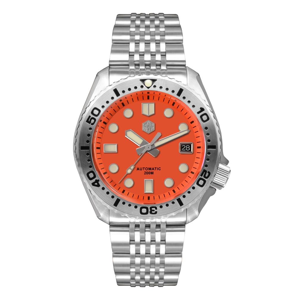 NC San Martin SN046G Edelstahl Taucheruhren NH35 Mov't Mechanische Uhr C3 Super leuchtendes Armband Saphirglas 200m wasserdichte Armbanduhr