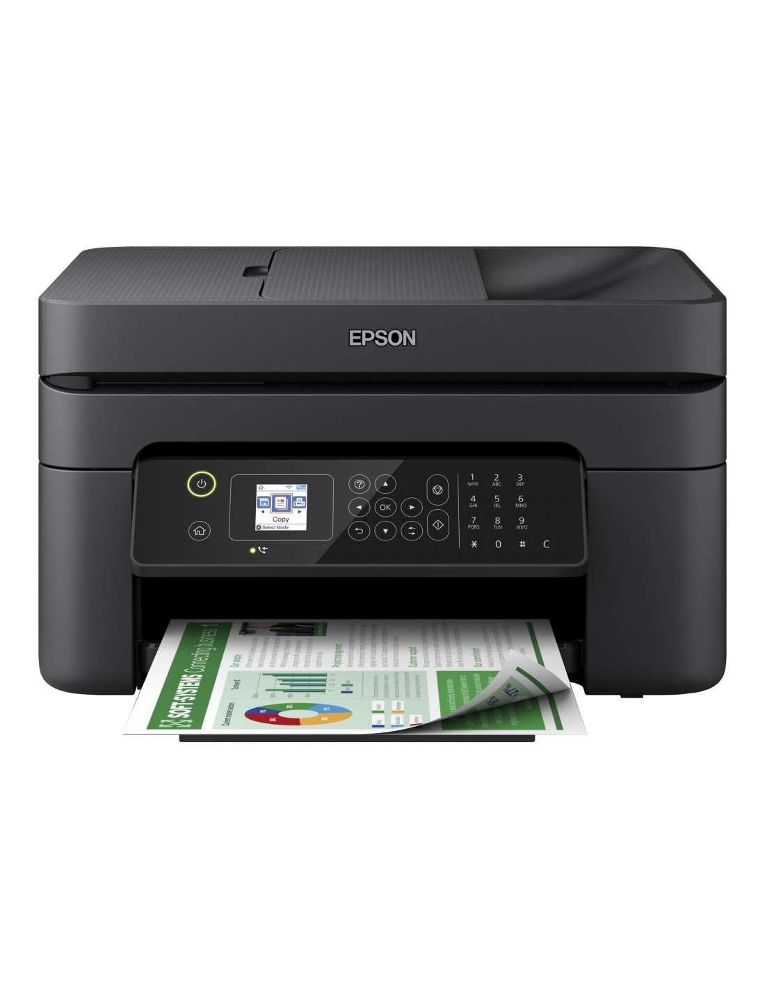 Epson WorkForce WF-2830DWF Multifunzione a Getto d'Inchiostro 4-in-1, Stampa 5760 x 1440 dpi, Wi-Fi, Nero