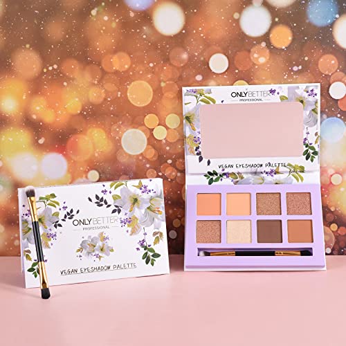 Onlybetter Matte Eyeshadow Palette, Vegan Eyeshadow Palette With Brush, 8 Shades Nude Eyeshadow Palette High Pigmented Organic Eyeshadow Palette Long Lasting Naked Eyeshadow Palette thumb #5